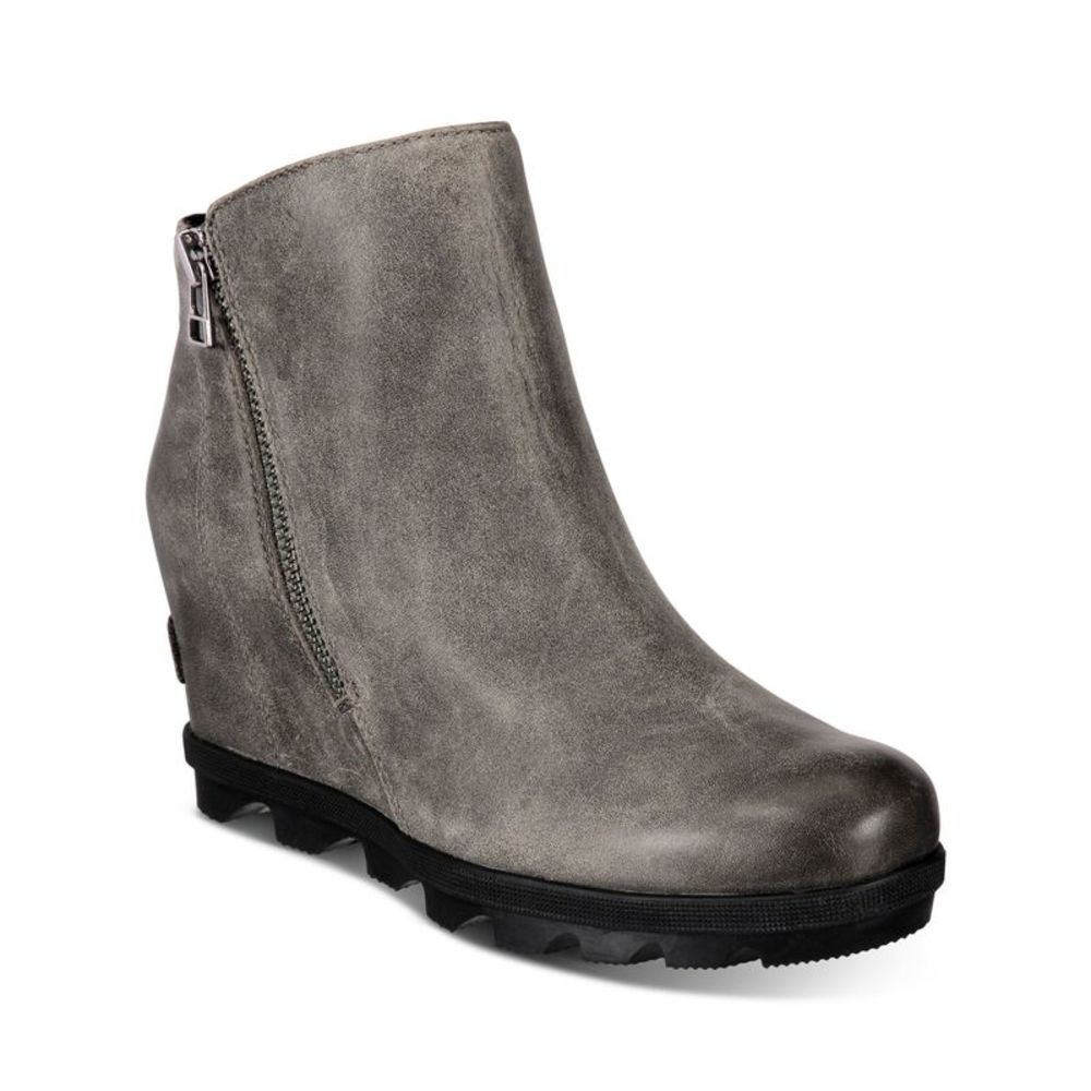 SOREL Womens Gray Goring Non-Slip Joan Of Arctic Round Toe Leather Booties 6